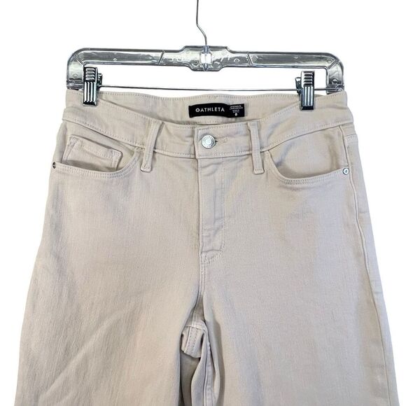 Athleta Women's Size 8 Beige neutral Flex Straight Cropped High Rise Jeans - Picture 5 of 16